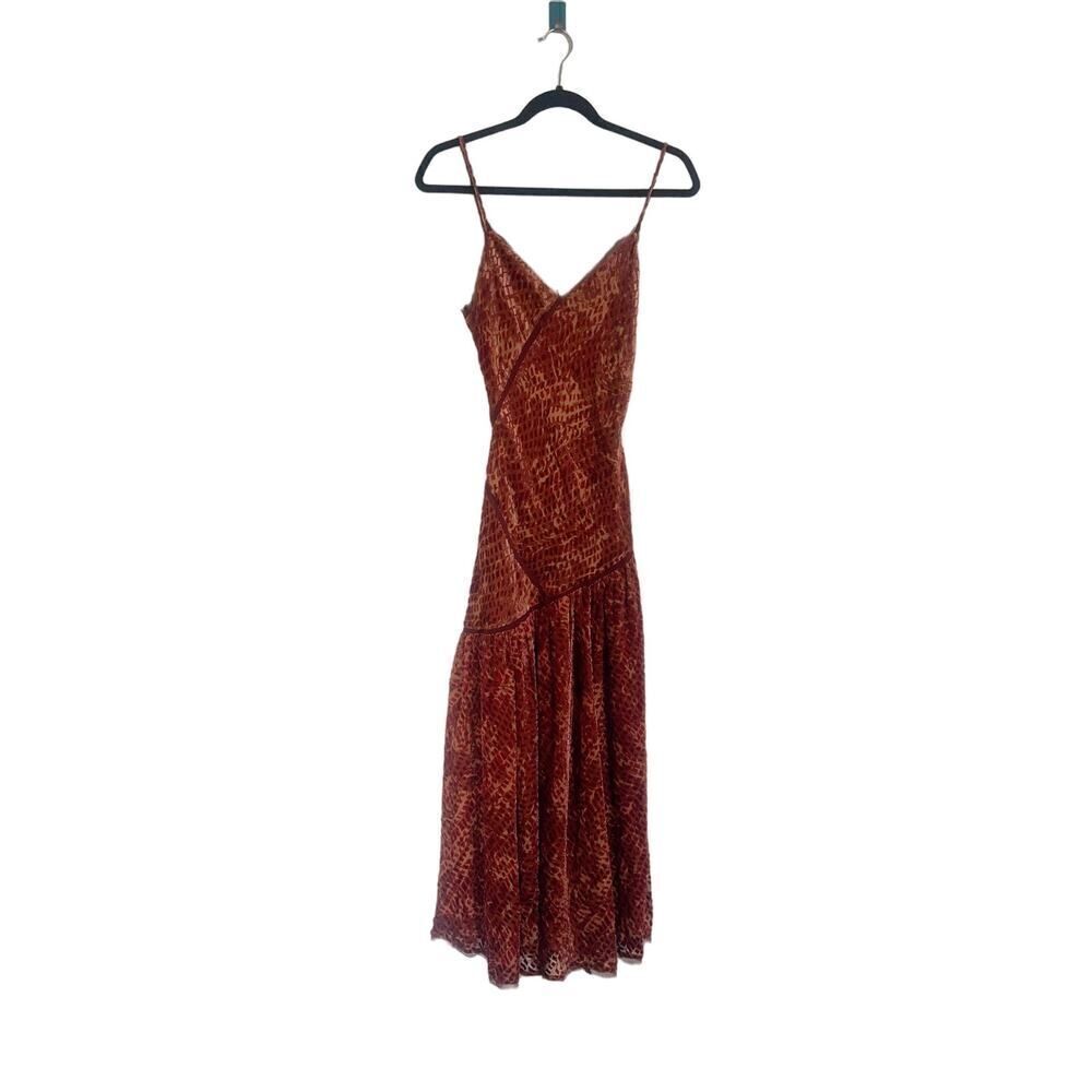 Ulla Johnson Elodie Brown Velvet Midi Dress US2 - Picture 7 of 11